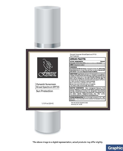 Finesse Beauty And Wellness Medspa Dynamic Sunscreen Broad Spectrum Spf 55 Sun Protection 1.75 Fl Oz (50ml) (Pre Sp55.50b Lb000019pc Morgen Airless (1))